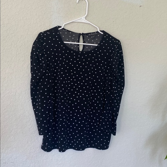 Adrianna Papell Black and White Polka Dot Top - Picture 1 of 5